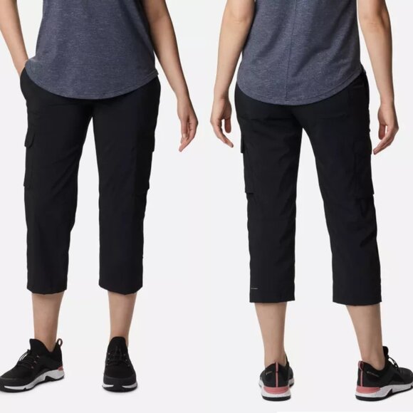 Columbia Black NWT Women Size XL Silver Ridge Utility Capris Hiking Camping - Picture 1 of 8